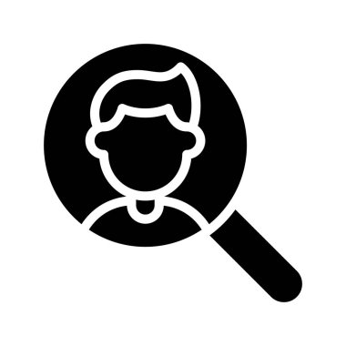 Kullanıcı Araması Erkek Ağ ikonu vektör çizimi