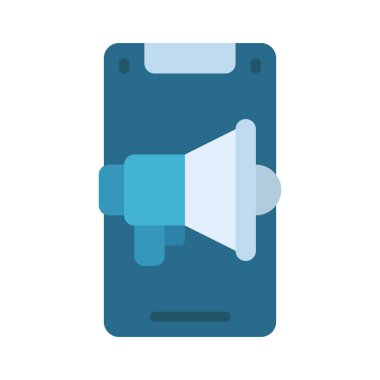 Mobil Pazarlama Web simgesi, vektör illüstrasyonu                    