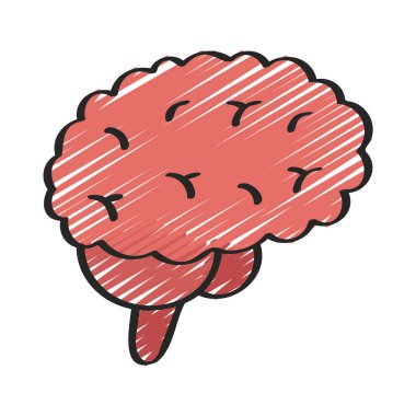 Beyin simgesi, vektör illüstrasyonu basit tasarım
