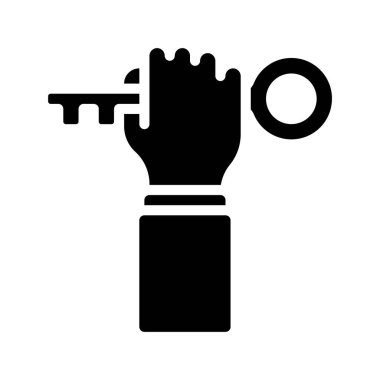 Anahtar Web simgesi vektör resimlemesi yukarıda tutuluyor