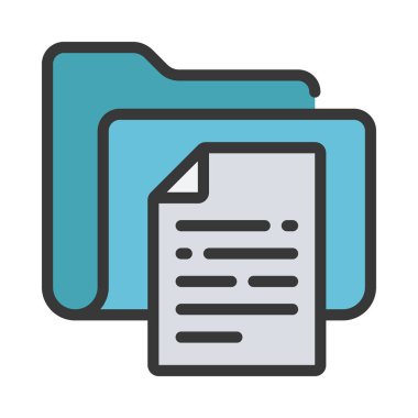 Metin Dosyası Dizini simgesi, vektör illüstrasyonu 