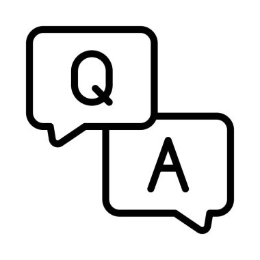 Q ve A Mesajlar web simgesi vektör illüstrasyonu