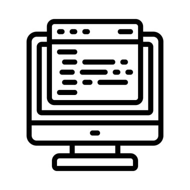 Web kodlama simgesi, vektör illüstrasyonu programlama     