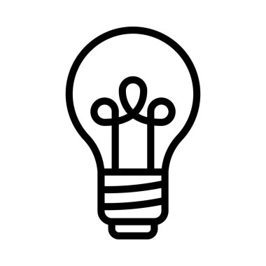 Ampul ince çizgi simgesi, vektör illüstrasyonu