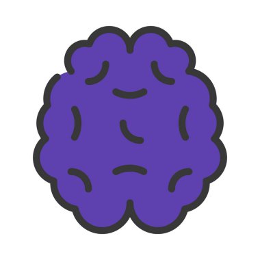 Beyin simgesi, vektör illüstrasyonu basit tasarım