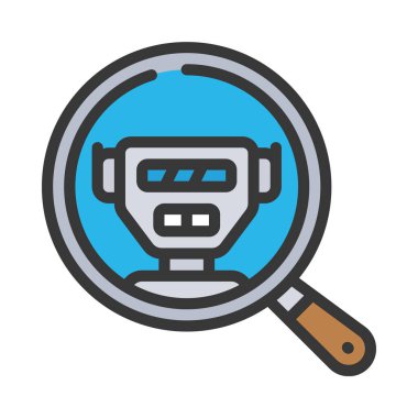 Robot simgesi, vektör illüstrasyonu basit tasarım