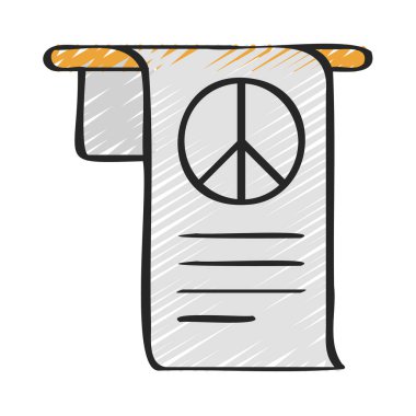 Barış Bayrağı Kaydırma Web vektör illüstrasyonu                