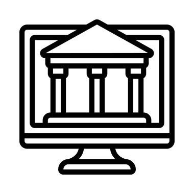Bilgisayar Bankacılık simgesi, vektör illüstrasyonu 