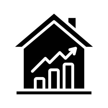 Konut Piyasası Artırma Web ikonu vektör çizimi