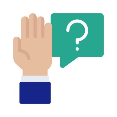 Soru El web simgesi vektör illüstrasyonu