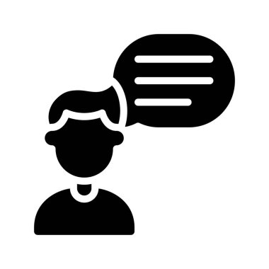 Erkek Kullanıcı İleti simgesi, vektör illüstrasyonu  