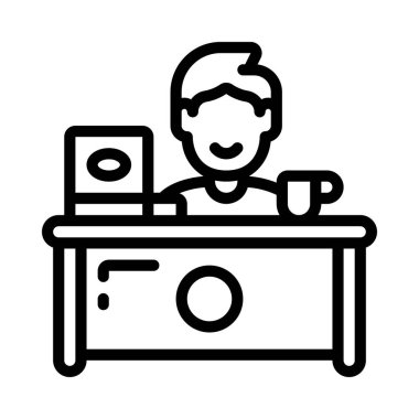 Serbest Çalışan Masaüstü Web simgesi vektör illüstrasyonu