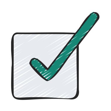 Tick In Box web simgesi vektör illüstrasyonu