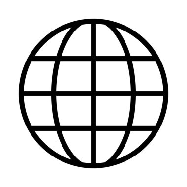 Beyaz arkaplanda dünya simgesi vektör illüstrasyonu 