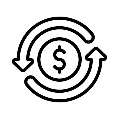 Para döngüsü web simgesi vektör çizimi