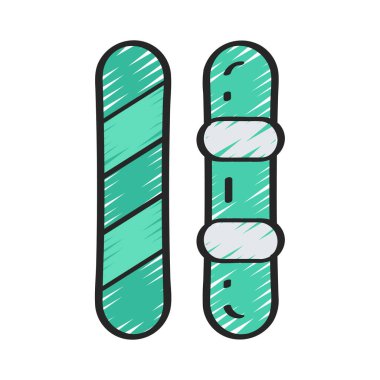 Snowboard düz biçim simgesi, vektör tasarımı