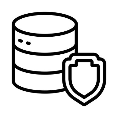Korunan Veri Web simgesi vektör illüstrasyonu