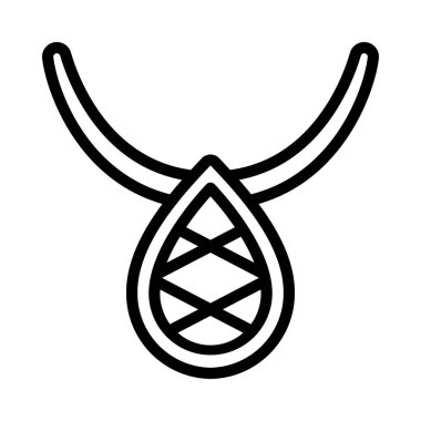 Gem Kolye simgesi tasarım vektörü illüstrasyonu 