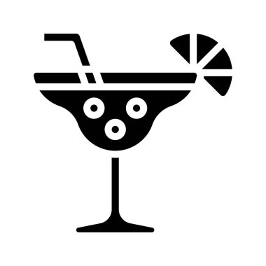 Kokteyl Glass Web simgesi vektör çizimi