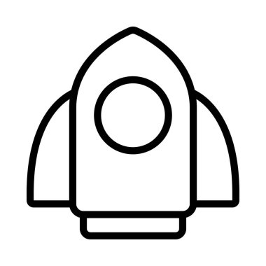 Uzay roketi simgesi, vektör çizimi  