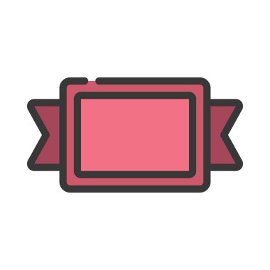 Kutu Modern Kurdele Web simgesi, vektör illüstrasyonu         