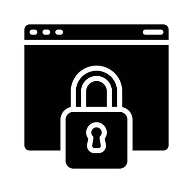 Web Sitesi Kilit simgesi, vektör illüstrasyonu