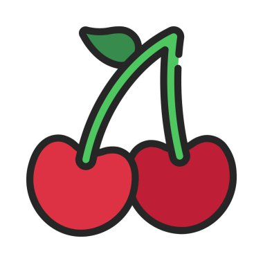 Kiraz ikonu vektör illüstrasyon arkaplan görüntüsü