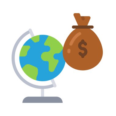 Küresel Yatırım simgesi, vektör illüstrasyonu 