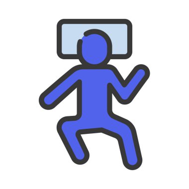 Uyuyan Kişi web simgesi vektör illüstrasyonu