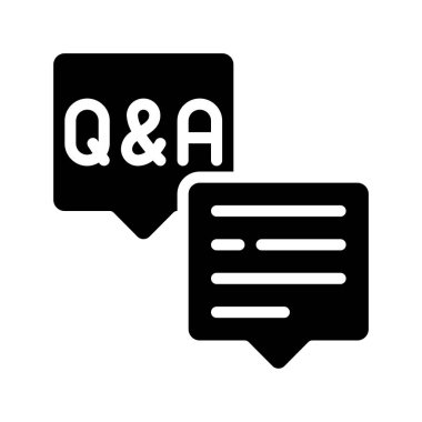 Q ve A Web simgesi vektör çizimi