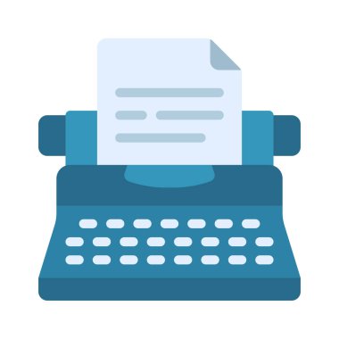 Daktilo düz vektör illüstrasyon tasarımı