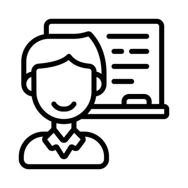 Öğretmen web simgesi vektör illüstrasyonu