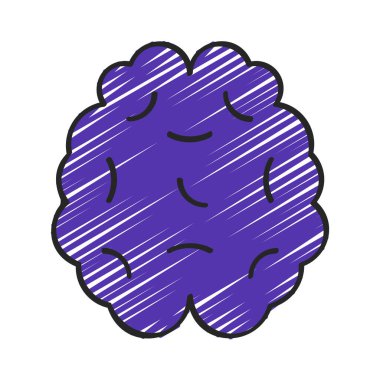 Beyin simgesi, vektör illüstrasyonu basit tasarım