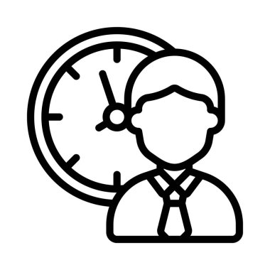 Uzun Çalışma Saatleri web simgesi vektör çizimi