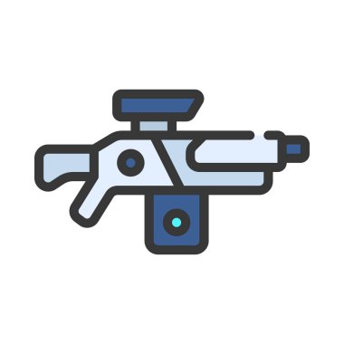 Sanal Makineli Tüfek web simgesi vektör çizimi