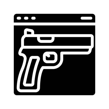 Çevrimiçi Silah Suçları web simgesi vektör illüstrasyonuName