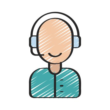 Telekom Desteği İşçi Web simgesi vektör illüstrasyonu