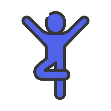 Kolu Aç Kişi simgesi düz tasarım, vektör illüstrasyonu