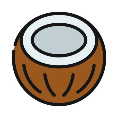 Hindistan cevizi simgesi vektör çizimi