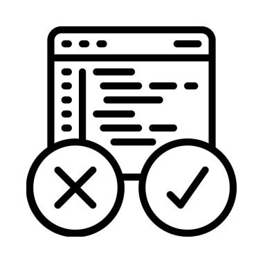 Kod Test Ağ simgesi vektör illüstrasyonu