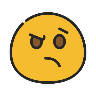 Şüpheli duygu simgesi vektör illüstrasyonu                