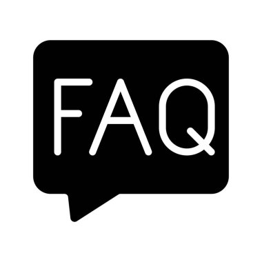 SSS ileti simgesi, vektör illüstrasyonu  