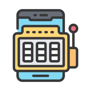 Telefon Slot Makinesi Web simgesi vektör çizimi