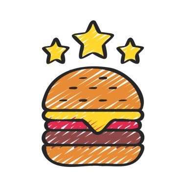 Hamburger Web ikonu vektör illüstrasyonu