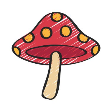 Beyaz arkaplanda mantarın vektör çizimi