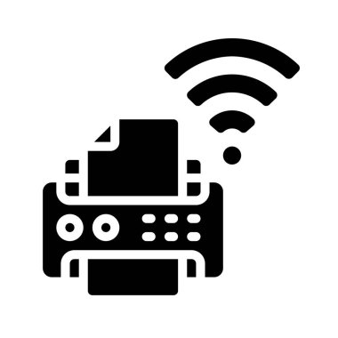 kablosuz yazıcı simgesi vektör çizimi 