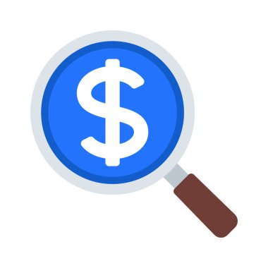 Finansal Araştırma Web simgesi vektör illüstrasyonu