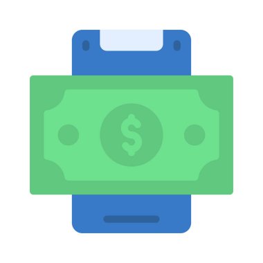 Mobil Finans simgesi, vektör illüstrasyonu basit tasarım