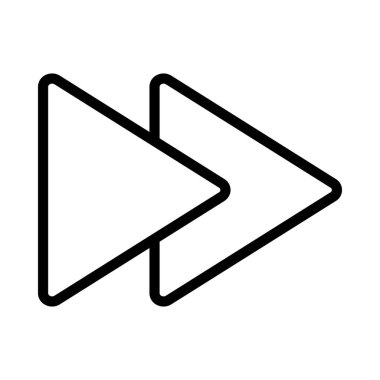 Beyaz arkaplanda izole edilmiş web tasarımı için hızlı ileri vektör simgesi