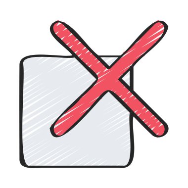 Çapraz Kutu simgesi, vektör illüstrasyonu basit tasarım